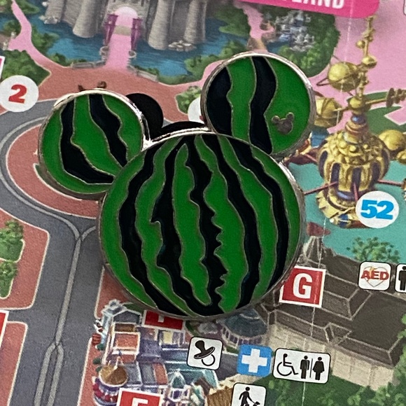 Disney parks Watermelon fruit mickey head completer hidden mickey pin 20… - Picture 1 of 3